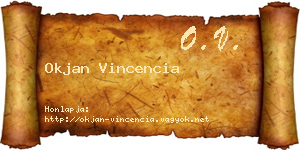 Okjan Vincencia névjegykártya