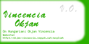 vincencia okjan business card